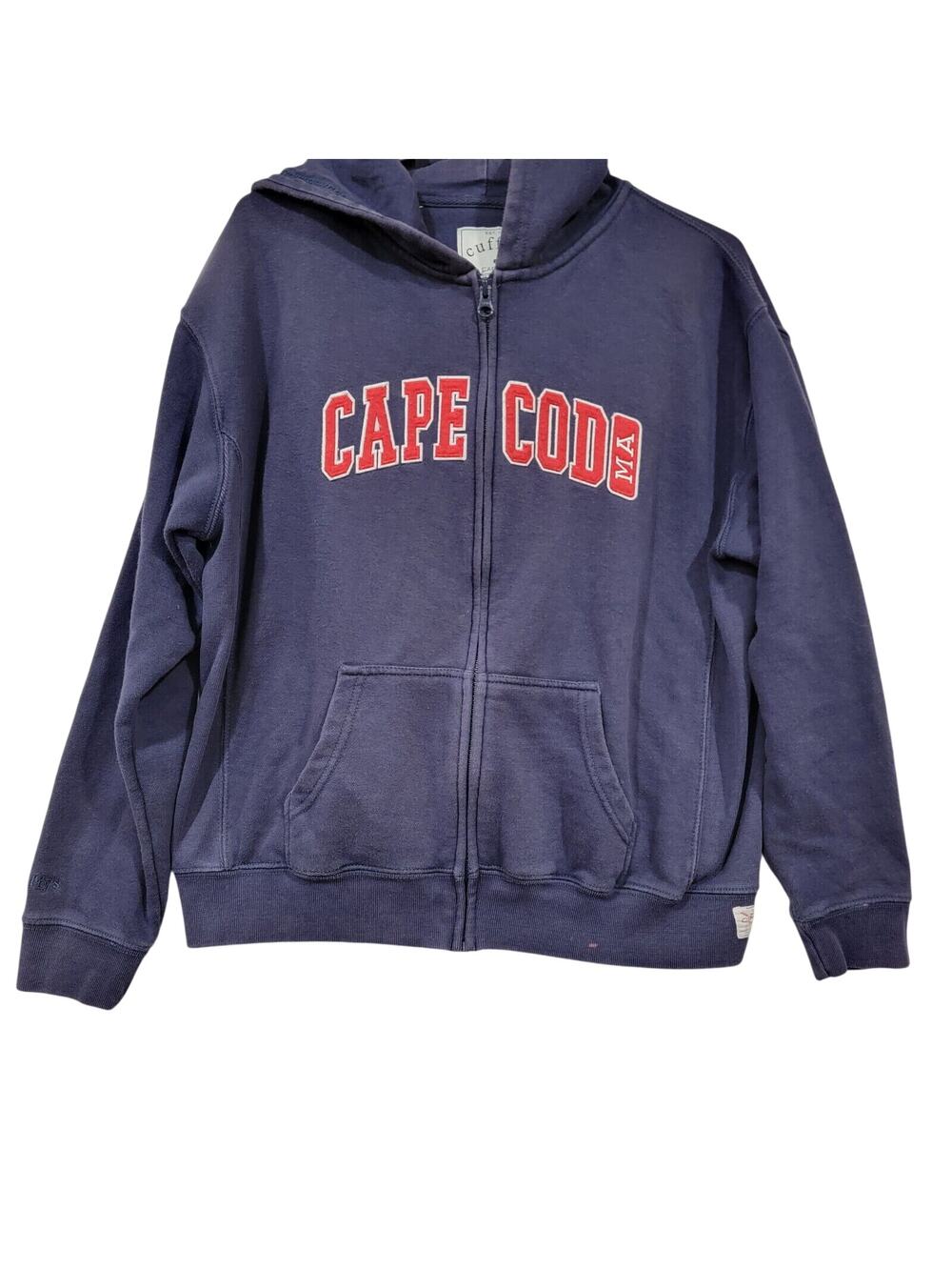 Kids Large Cuffys Cape Cod Classic Hoodie Varsity Jacket Coastal Preppy Y2K Blue